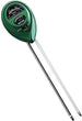 Green soil meter with two probes on a white background