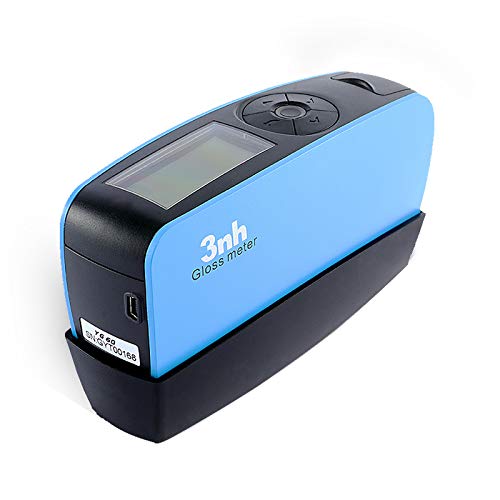 Gloss meter with blue and black design on a white background