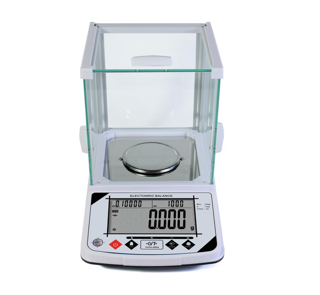 Digital electronic balance on a white background