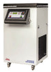 Refrigerated centrifuge with digital display on a white background
