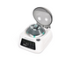 Small centrifuge with open lid on a white background