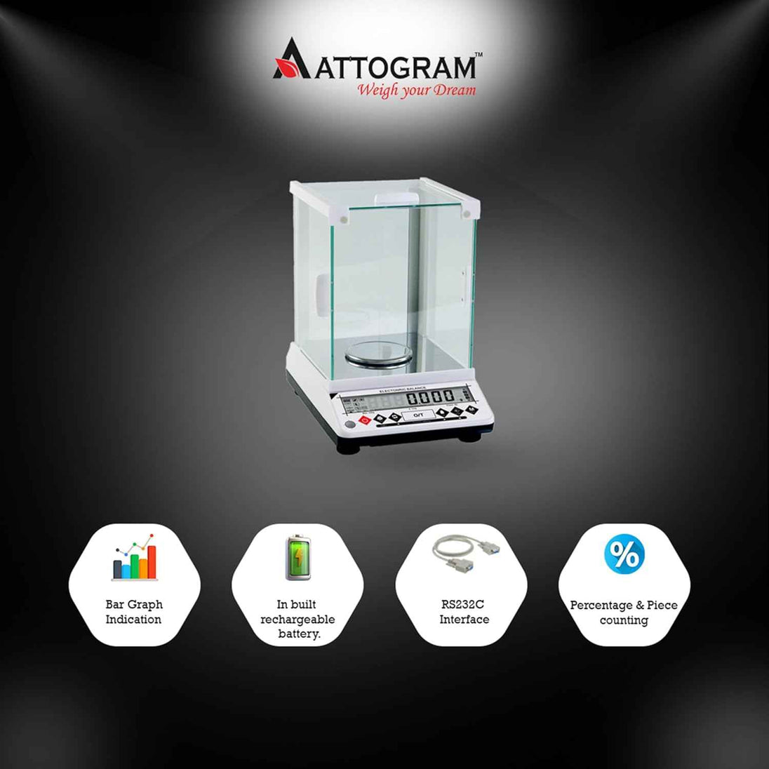 Precision Gold Balance 1mg/220g with bar graph indication PEB235 - Labmart.in
