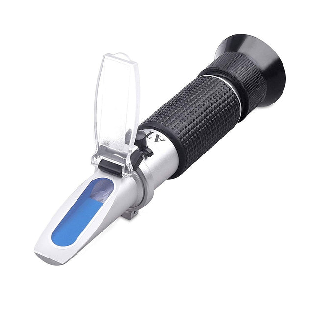 Salinity refractometer on a white background