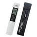 Digital TDS & EC meter with black carrying case on a white background