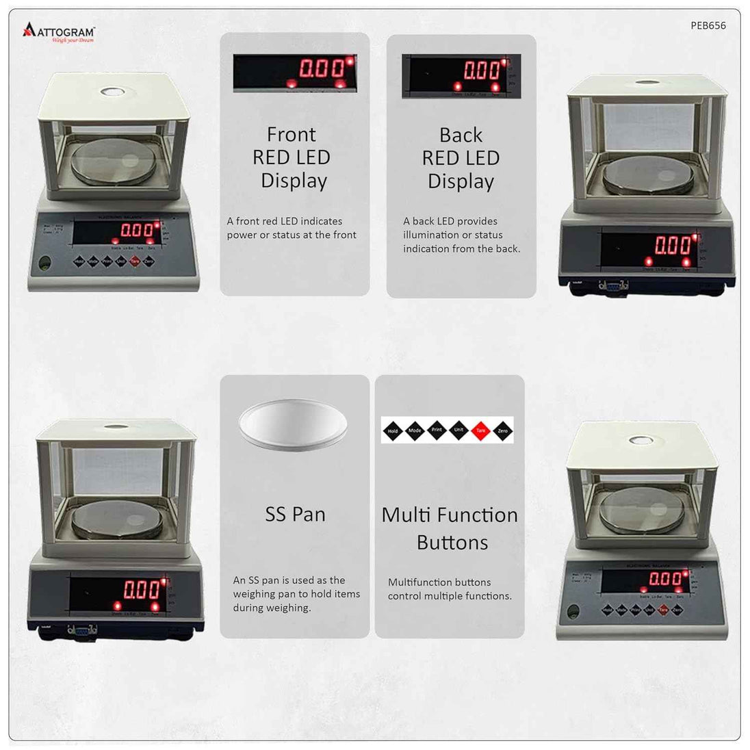 Precision Gold Balance Dual Display 10mg/600g - Labmart.in