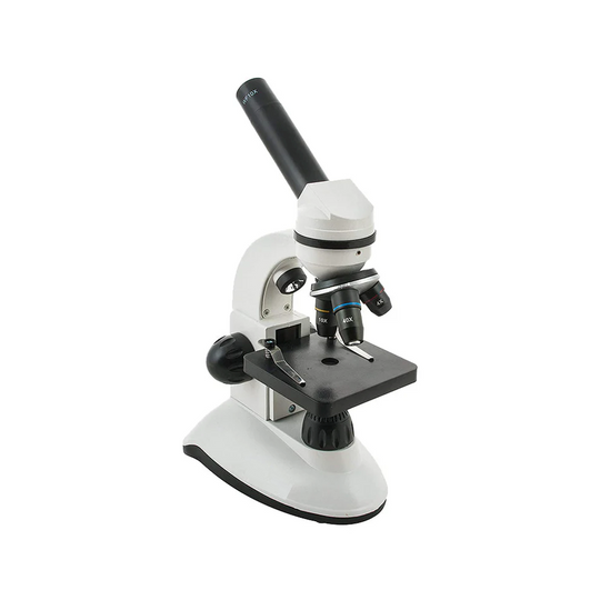 Microscope on a white background
