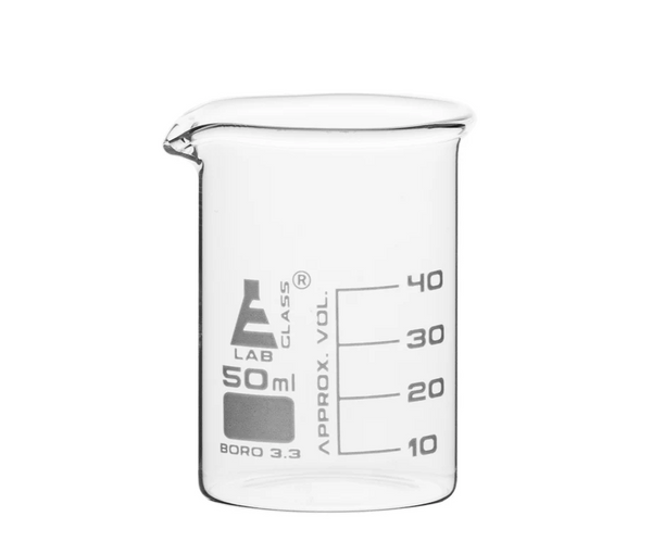 Beaker 50ml Graduated DIN/ISO Pack of 6 - Labmart.in
