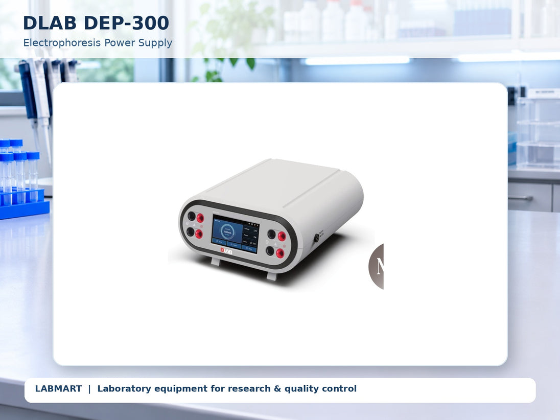 DLAB DEP-300 electrophoresis equipment shown in a modern laboratory, using the actual product photograph