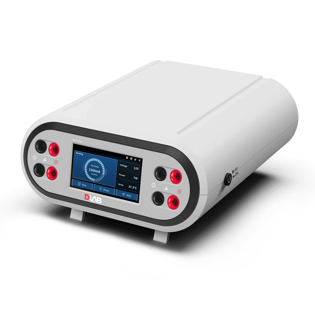 DLAB DEP-600 electrophoresis power supply with LCD touchscreen and four output terminals
