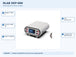 DLAB DEP-600 electrophoresis equipment with five model-specific features and specifications highlighted