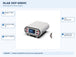 DLAB DEP-600HC electrophoresis equipment with five model-specific features and specifications highlighted