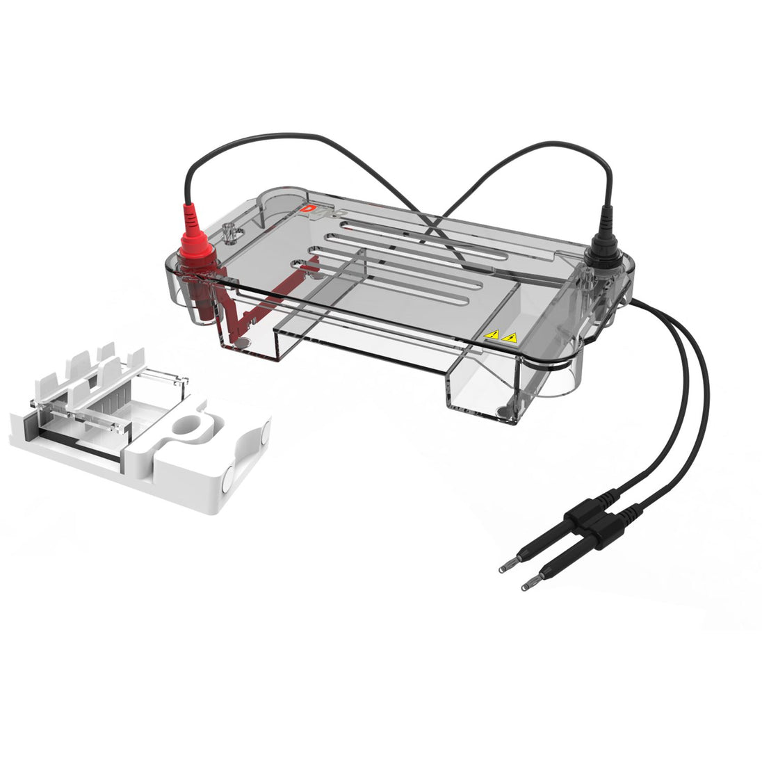 DLAB DL-SUB01 horizontal electrophoresis tank with clear gel tray, comb accessories and electrode leads