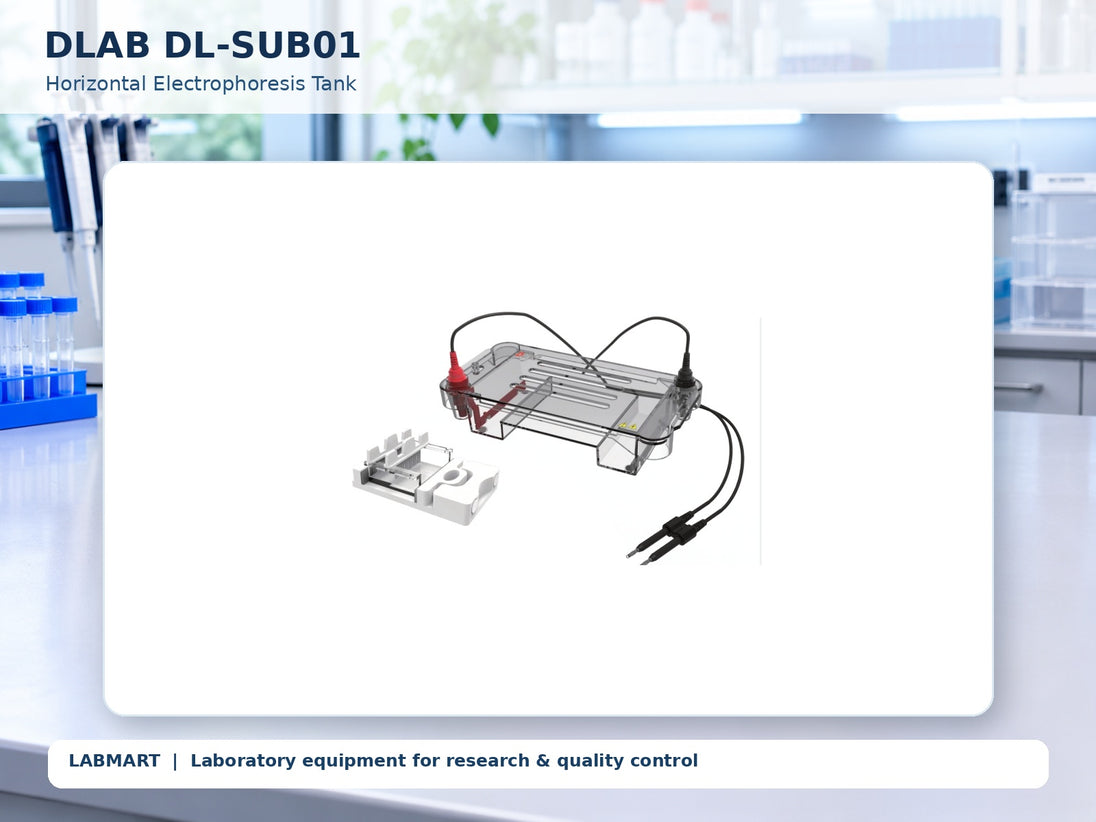 DLAB DL-SUB01 electrophoresis equipment shown in a modern laboratory, using the actual product photograph