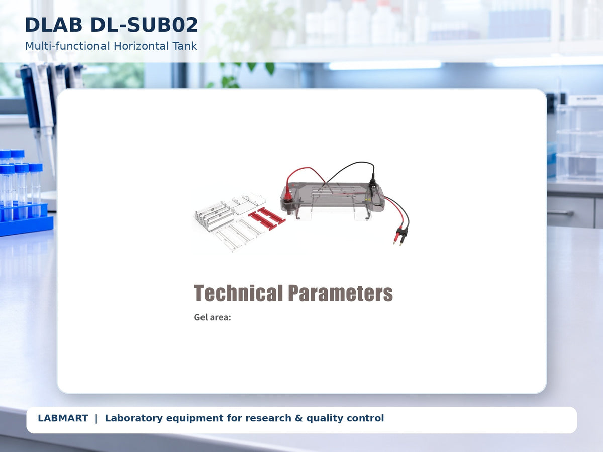 DLAB DL-SUB02 electrophoresis equipment shown in a modern laboratory, using the actual product photograph