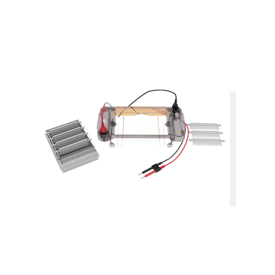 DLAB DL-SUB03 horizontal electrophoresis tank with transparent gel chamber, trays and comb accessories