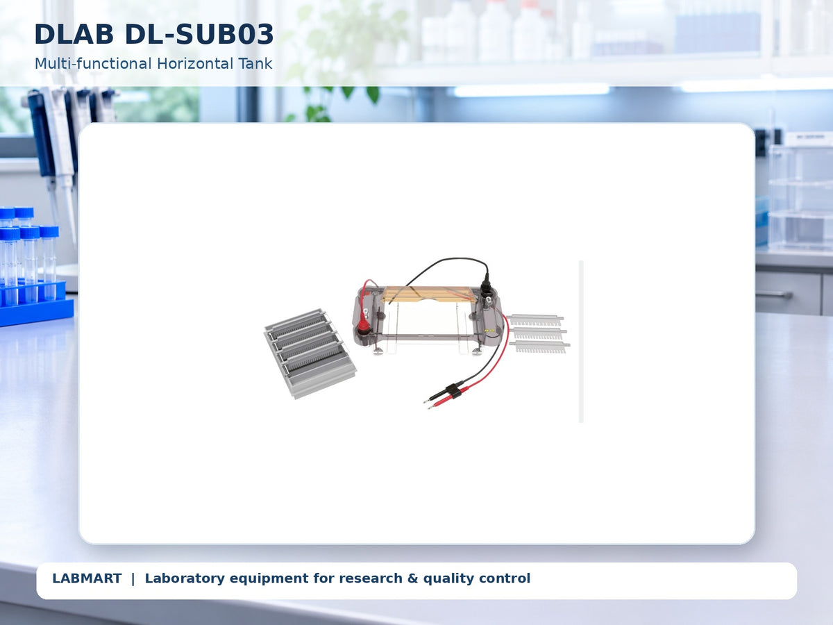 DLAB DL-SUB03 electrophoresis equipment shown in a modern laboratory, using the actual product photograph