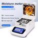 Moisture meter with digital display on a white background
