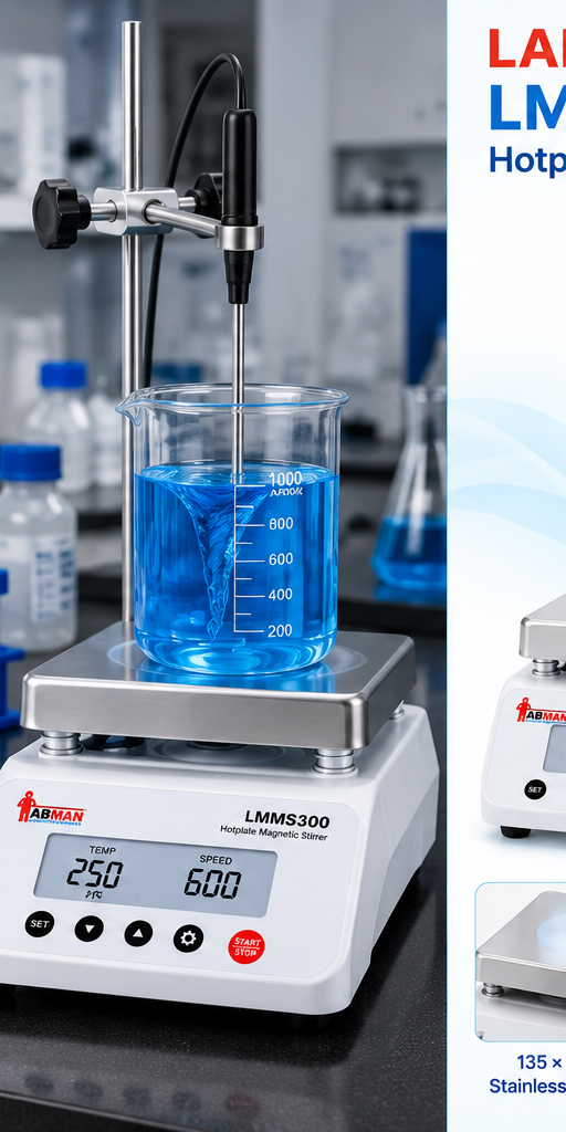 Hotplate Magnetic Stirrer LMMS300 - view 2 - Labmart.in