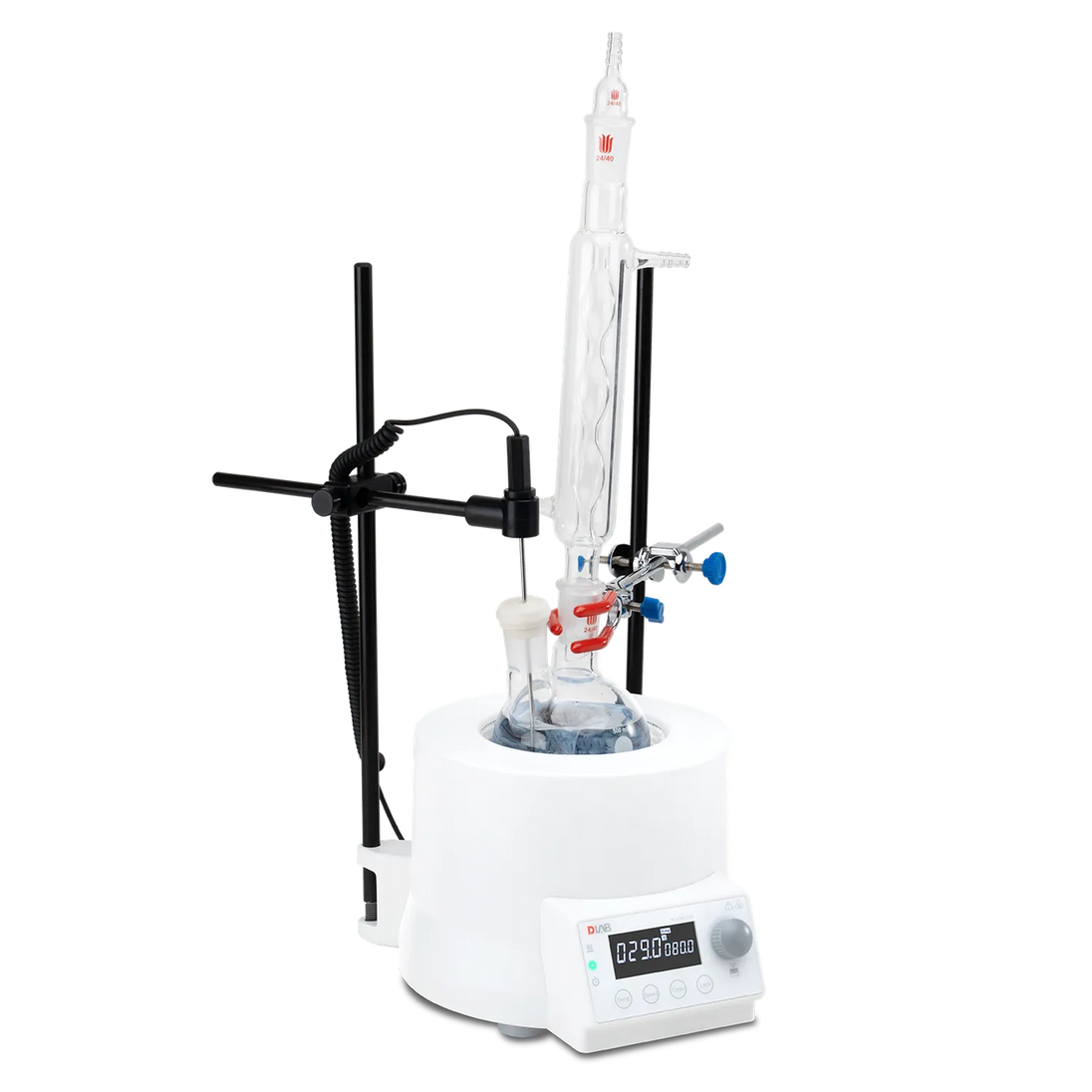 DLAB MS-H380-F2000 LCD magnetic stirrer with 2000 mL electric heating mantle