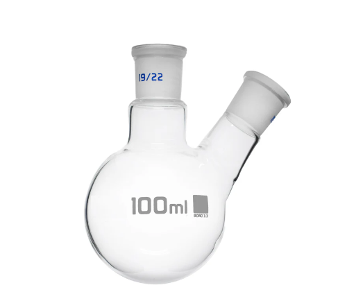 Round Bottom Flask with two neck  Pack of 2 - Labmart.in