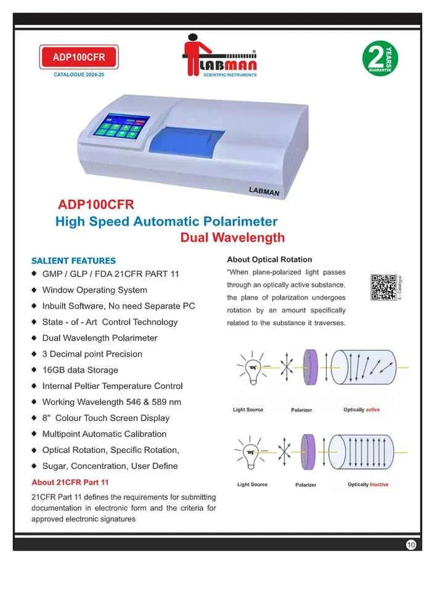 High Speed Automatic Polarimeter with CFR,Dual Wavelength - Labmart.in