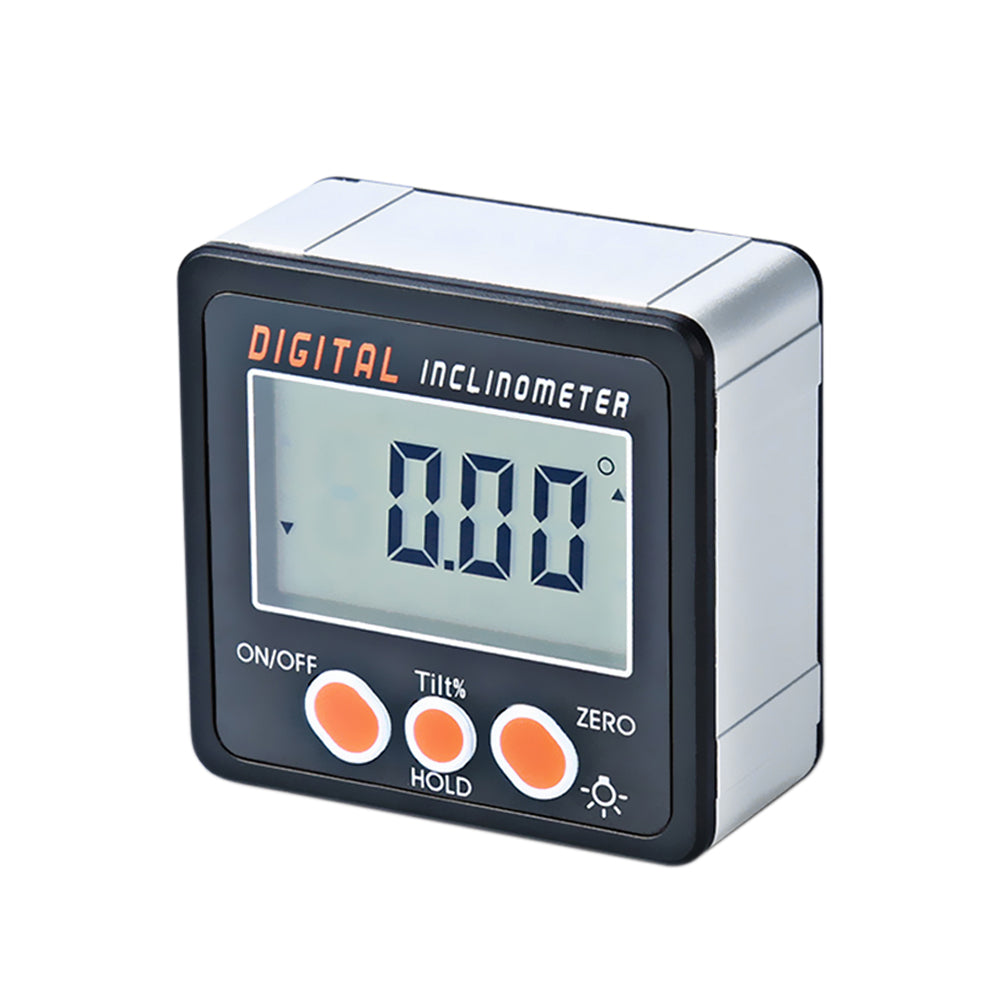 Digital inclinometer with a white background