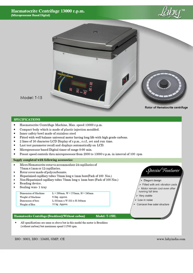 Hematocrit Centrifuges - Labmart.in