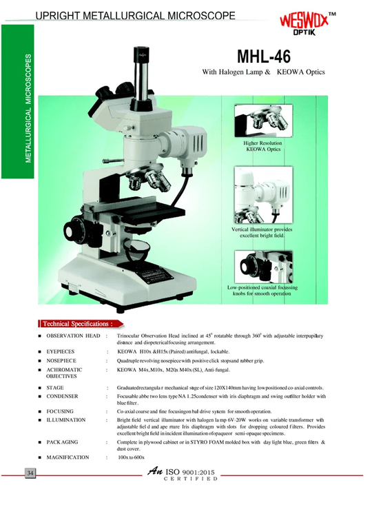 Trinocular Metallurgical Microscopes - Labmart.in